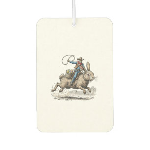 Cowboy Riding Easter Bunny Western Howdy Easter Fu Car Air Freshener