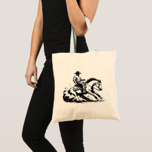 Cowboy Riding Horse Western Equestrian Tote Bag