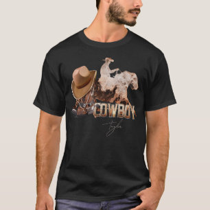 Cowboy riding western boots cowboy hat T-Shirt
