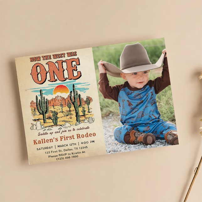 Cowboy Rodeo 1st Birthday How The West Was One Inv Invitation (Creator Uploaded)