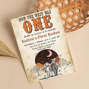 Cowboy Rodeo 1st Birthday How The West Was One Invitation