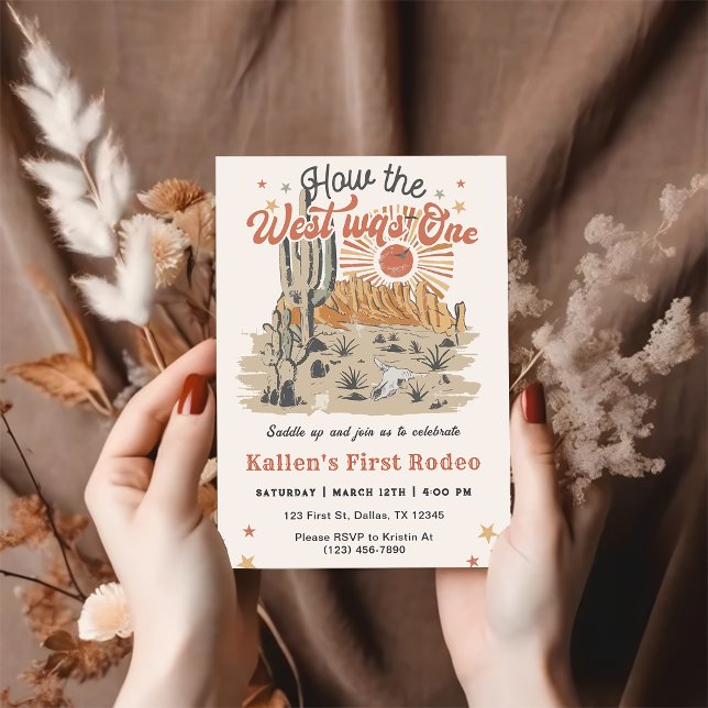 Cowboy Rodeo 1st Birthday How The West Was One Invitation (Creator Uploaded)