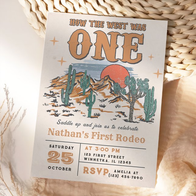 Cowboy Rodeo 1st Birthday How The West Was One Invitation (Creator Uploaded)