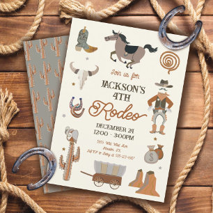 Cowboy Rodeo Birthday Party Invitation