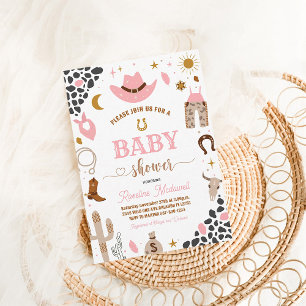 Cowboy Rodeo Boy Wild West Western Baby Shower Invitation