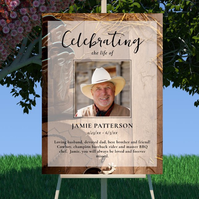 Cowboy Rodeo Celebration of Life, Funeral Photo Poster (Creator Uploaded)