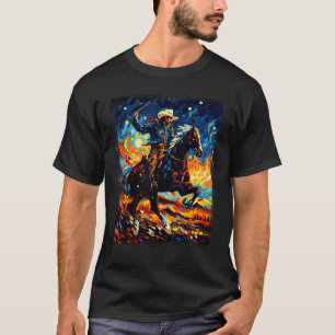 Cowboy Rodeo Cow Horse Yeehaw Novelty Vintage Retr T-Shirt