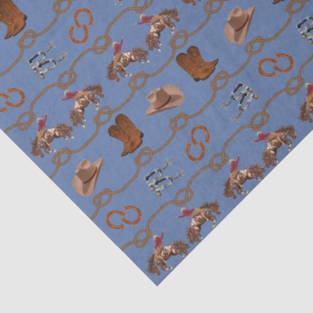 Cowboy Rodeo Essentials Tissue Paper (Detail)