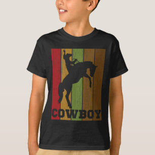 Cowboy Rodeo Horse Retro Western Cowboy Horseck Ri T-Shirt