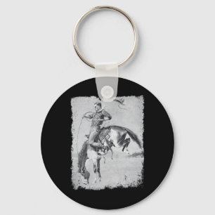 Cowboy Rodeo Horse Western Country Vintage Bronco Key Ring