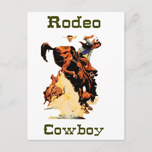 Cowboy Rodeo Postcard (Front)