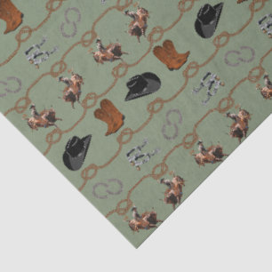 Cowboy Rodeo Tack  Tissue Paper