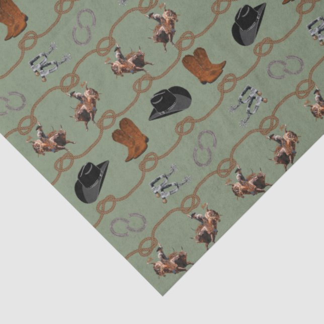 Cowboy Rodeo Tack  Tissue Paper (Detail)