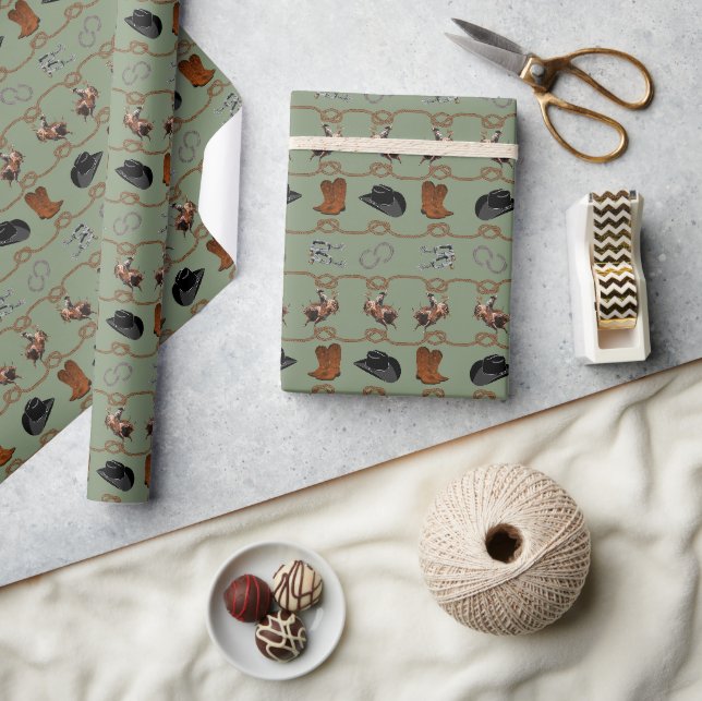 Cowboy Rodeo Tack  Wrapping Paper (Crafts)
