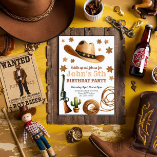 Cowboy Rodeo Western Birthday  Invitation