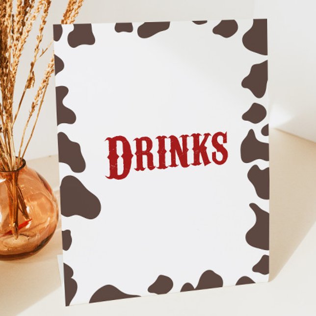 Cowboy Rodeo Western Drinks Table Pedestal Sign (Creator Uploaded)