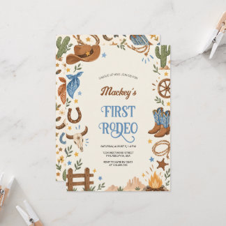 Cowboy Rodeo Western Party Birthday Invitation