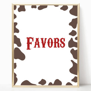 Cowboy Rodeo Western Party Favours Table Poster