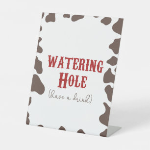 Cowboy Rodeo Western Watering Hole Drinks Party Pedestal Sign