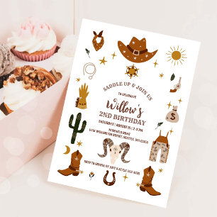 Cowboy Rodeo Wildwestern Ranch Boy Birthday Invitation