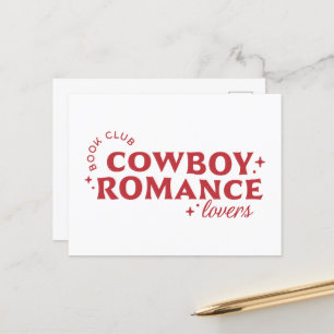 Cowboy romance lovers book club postcard