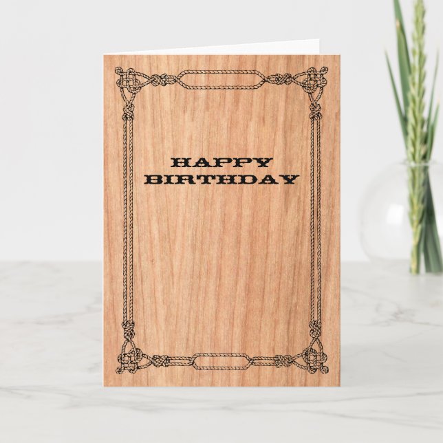 Cowboy Rope Frame Birthday Card (Front)