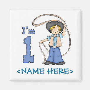 Cowboy Roper 1st Birthday Magnet