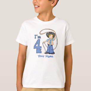 Cowboy Roper 4th Birthday Personalised T-Shirt