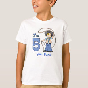 Cowboy Roper 5th Birthday Personalised T-Shirt
