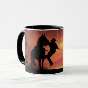 Cowboy Roping and Horse Mug