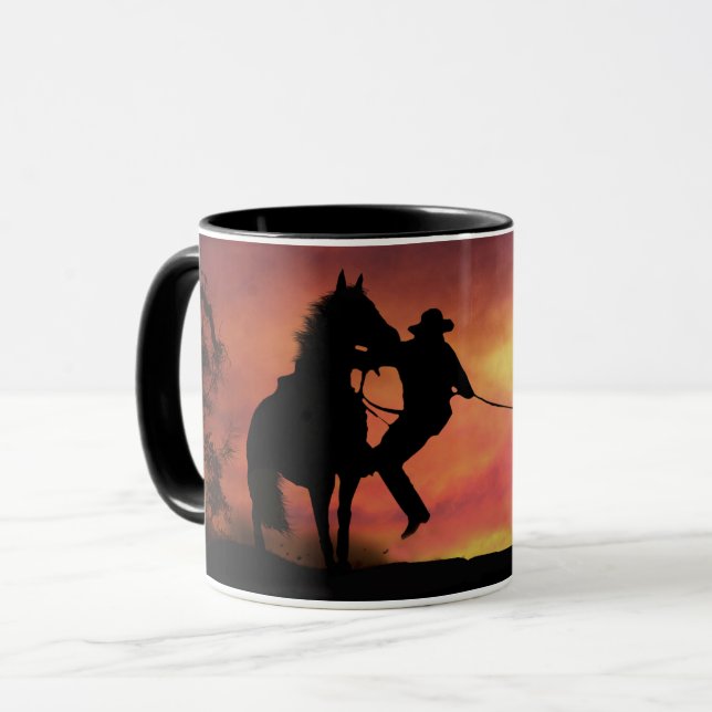 Cowboy Roping and Horse Mug (Front Left)