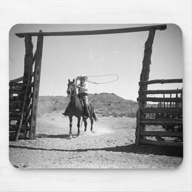 Cowboy roping mouse mat (Front)