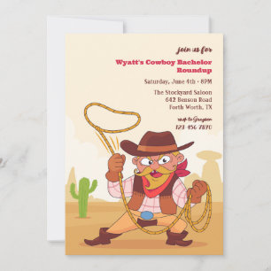 Cowboy Roundup Bachelor Party Invitation