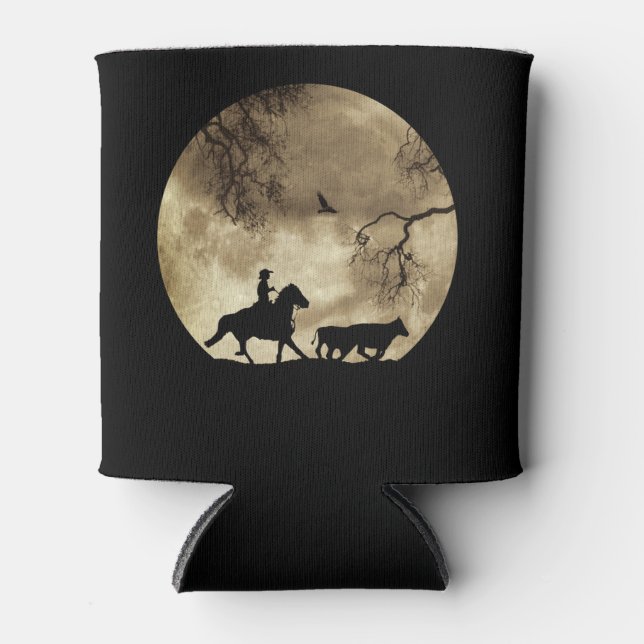 Cowboy Roundup With Vintage Full Moon Can Cooler (Front)