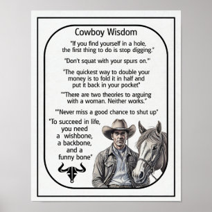 Cowboy Rules and Wisdom Poster