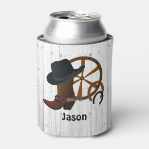 Cowboy Rustic Personalised Can Cooler