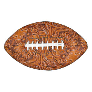 Cowboy Rustic western country tooled leather print American Football