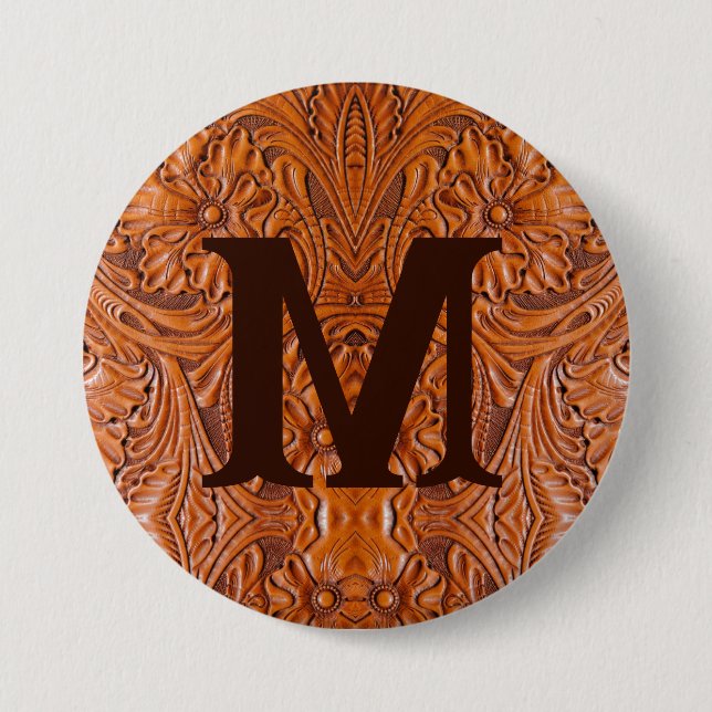 Cowboy Rustic western country wedding monogram 7.5 Cm Round Badge (Front)
