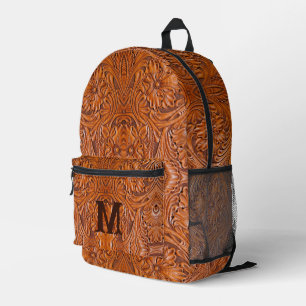 Cowboy Rustic western country wedding monogram Printed Backpack
