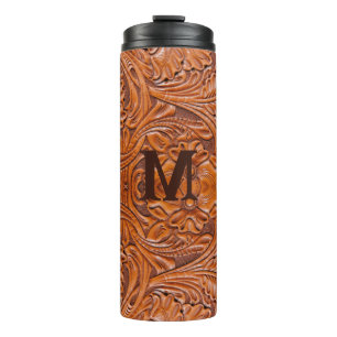 Cowboy Rustic western country wedding monogram Thermal Tumbler