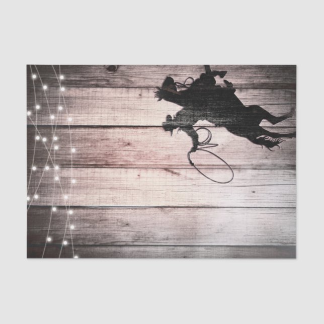Cowboy Rustic Wood Barn Country Party Wild West Tissue Paper (Front)