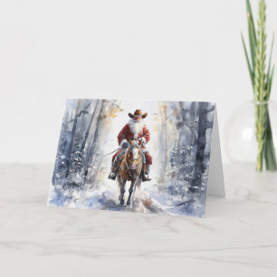 Cowboy Santa Christmas Card