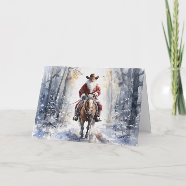 Cowboy Santa Christmas Card (Front)