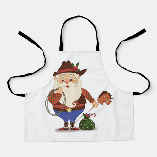 Cowboy Santa Claus Apron (Front)