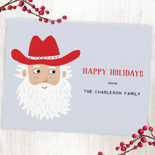 Cowboy Santa Claus Christmas Holiday Postcard