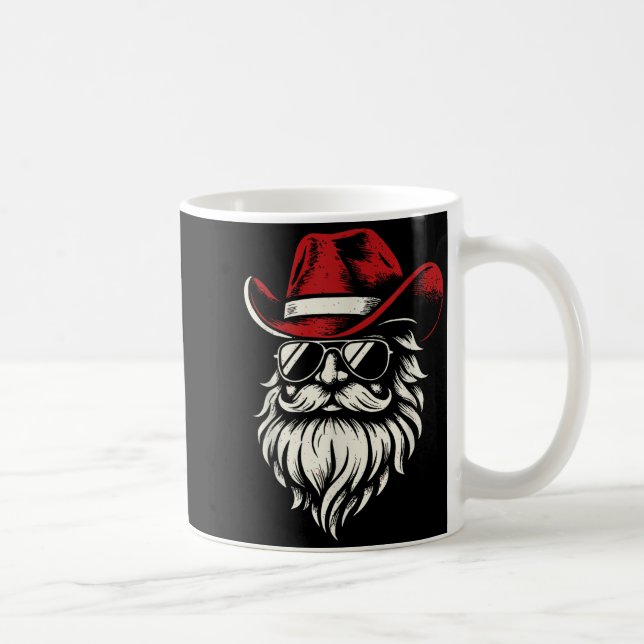 Cowboy Santa Claus Christmas Vintage  Coffee Mug (Right)