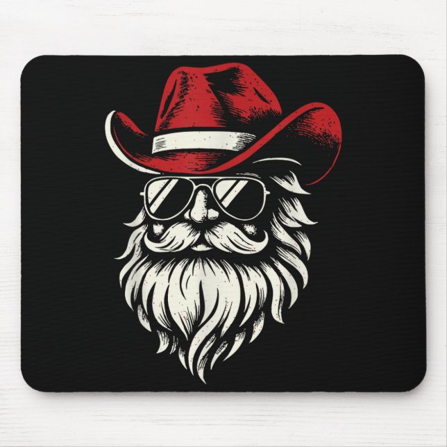 Cowboy Santa Claus Christmas Vintage  Mouse Mat (Front)
