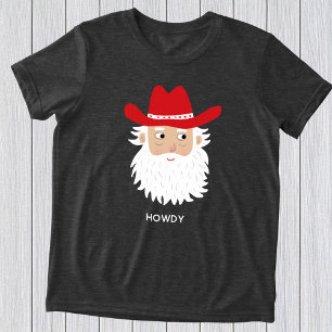Cowboy Santa Claus Custom Text Christmas Tri-Blend Shirt