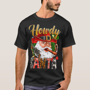 Cowboy Santa Claus Howdy Christmas Western Country T-Shirt