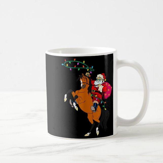 Cowboy Santa Claus Riding A Horse Christmas Cowboy Coffee Mug (Right)